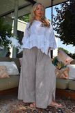 Frame Scoop Hem Pant Washed Chocolate